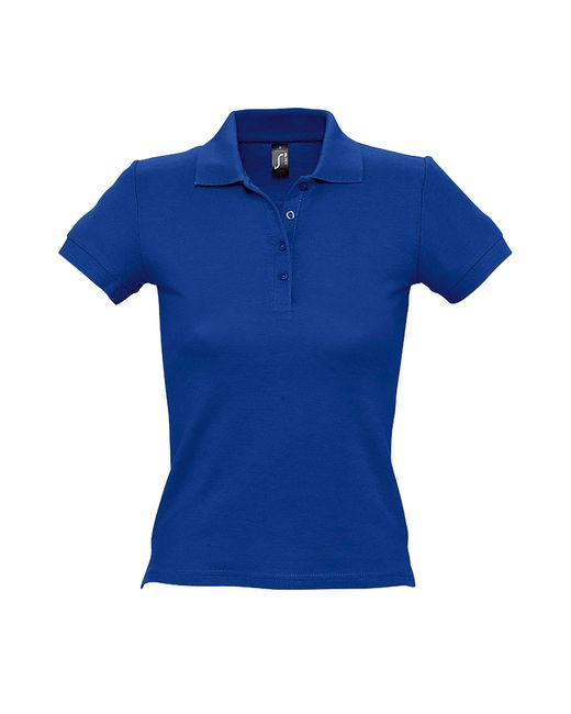 Sol's Blue Ladies People Pique Short Sleeve Cotton Polo Shirt (Royal)