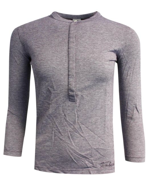 Timberland Gray 3/4 Sleeve Modal Henley Jersey T-Shirt Top 29688 510 Rw32
