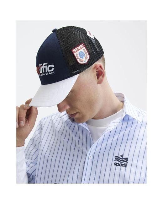 River Island Blue Prolific Star Trucker Cap Cotton for men