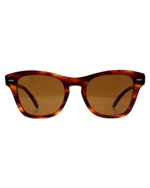 Ray-Ban Brown Rectangle Striped Havana Rb0707S