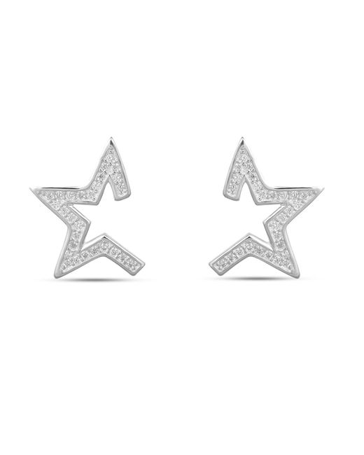 The Jewellery Stockroom Metallic Sterling Star Burst Cz Studs