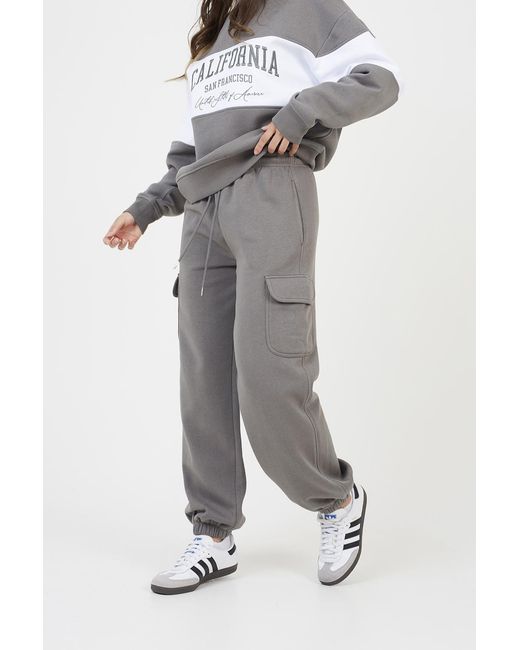 Brave Soul Gray Soft Jersey Cargo Trousers