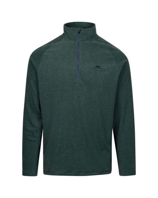 Trespass Green Keynote Anti Pilling 1/4 Zip Fleece Top (Pine) for men