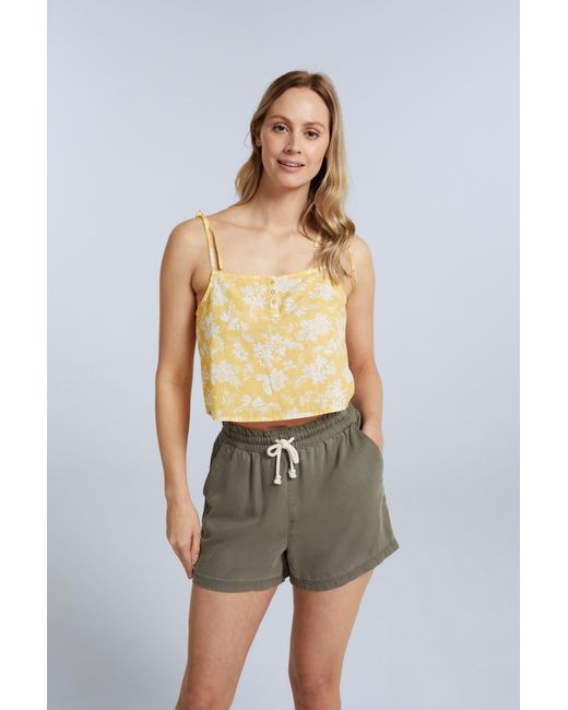 Mountain Warehouse Yellow 'Stella' Cropped Cami Casual Stretchy Lightweight Breathable Vest Top Cotton