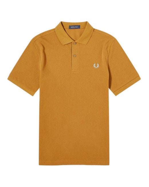 Fred Perry Natural Classic Dark Caramel Logo Polo Shirt for men