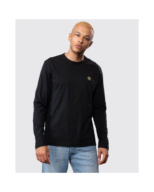 Belstaff Black Long Sleeved Logo Patch T-Shirt for men