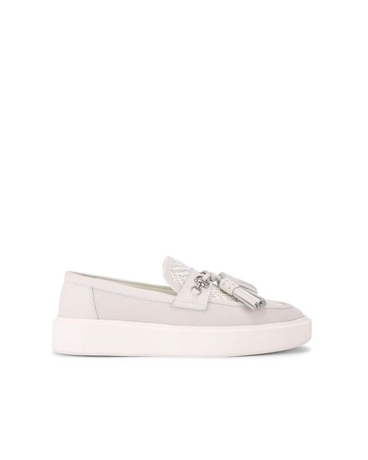 Kurt Geiger White Leather Milbank Tassel Loafer Loafers for men