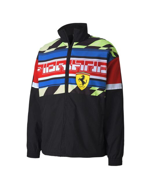PUMA Black Scuderia Ferrari Woven Motorsport Jacket Track Top 596137 02 for men