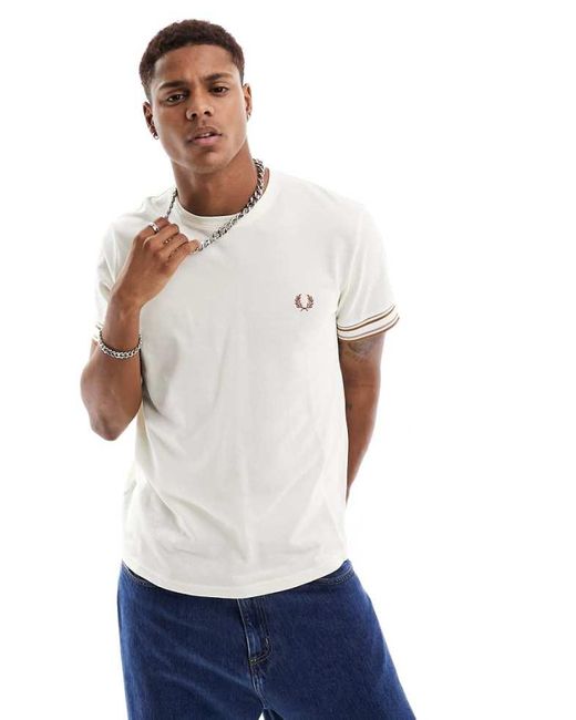 Fred Perry Blue Bold Tipped Pique T-Shirt for men