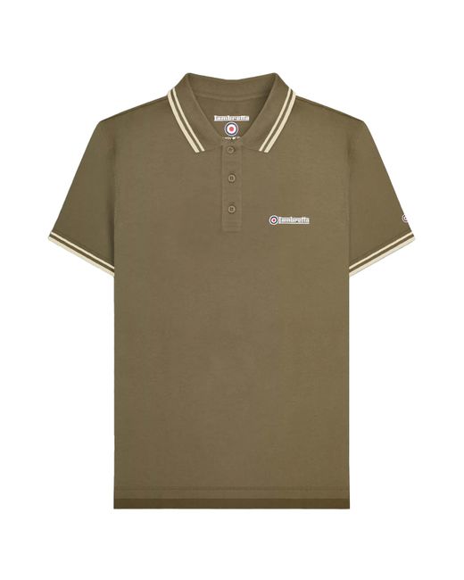 Lambretta Ss25 Twin Tip Poloshirt (kaki Bruin/ongeleerd) in het Green voor heren