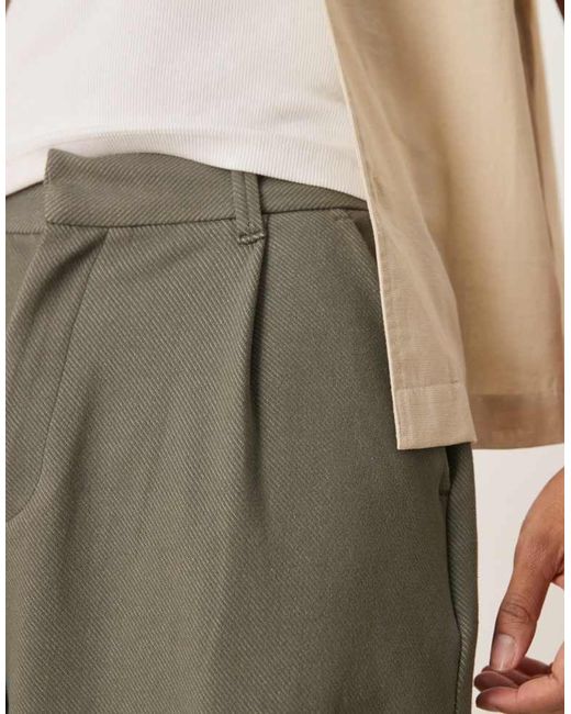 ASOS Natural Barrel Leg Twill Trousers for men