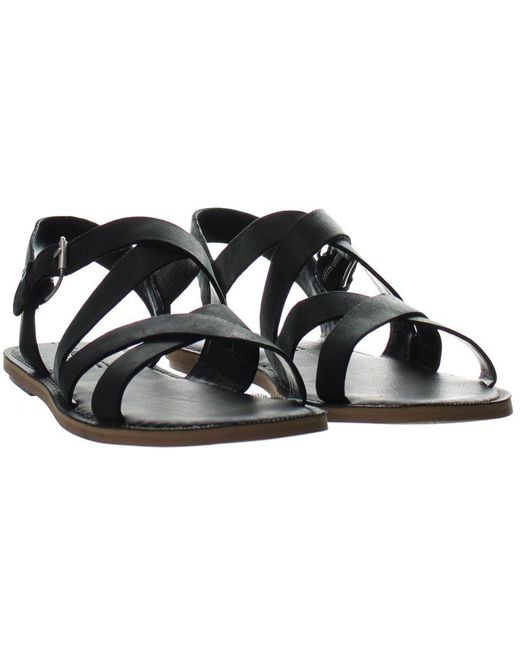 TOMS Black Sicily Sandals Leather