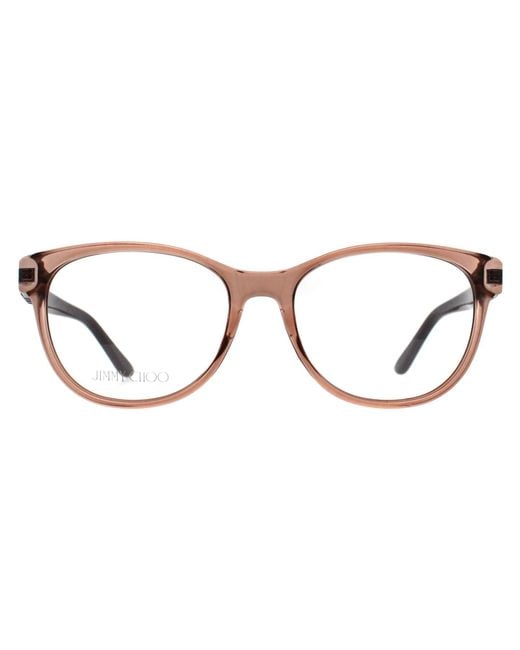 Jimmy Choo Brown Oval Transparent Mauve Jc241