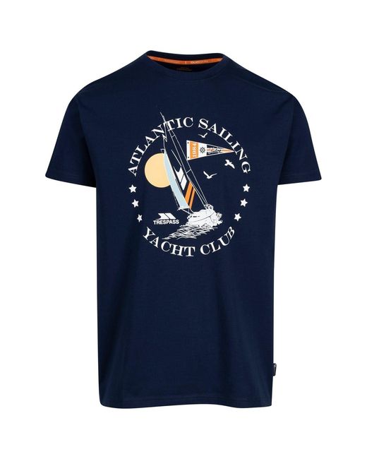 Trespass Blue Lettering Graphic Crew Neck Short Sleeve T-Shirt for men