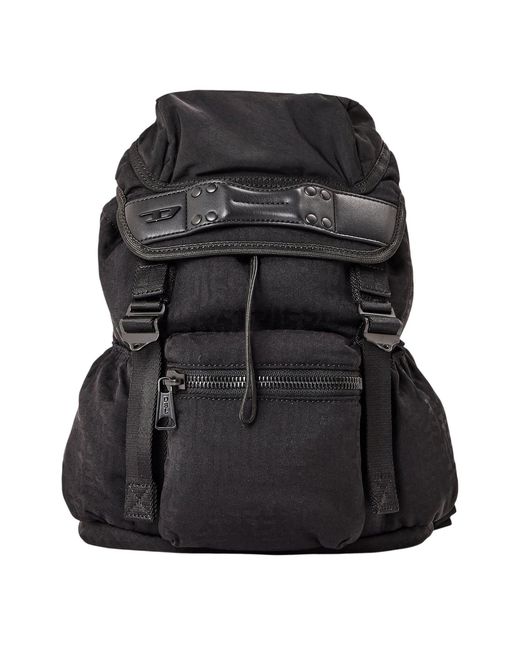 DIESEL Black Monogram Jacquard Rucksack