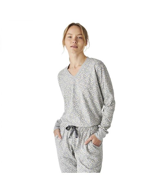J&j Brothers Gray Jjbep1800 Long Sleeve Cotton Pajamas