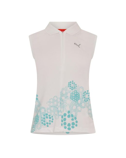 PUMA White Sl Half Zip Graphic