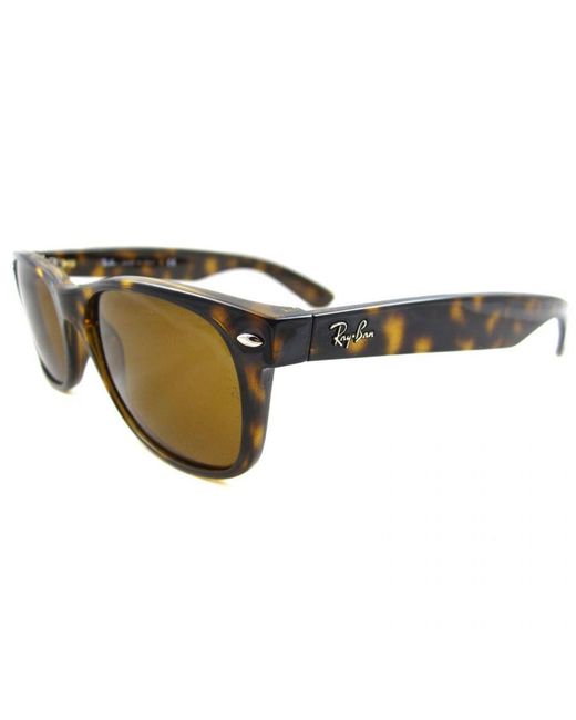 Ray-Ban Brown Sunglasses New Wayfarer 2132 710 Light Havana 52Mm