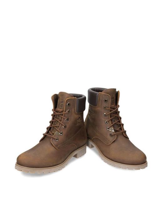 Panama Jack Brown 03 Ladies Boots Waterproof Leather Lace Up Hiking Ankle Chukka Nappa Leather