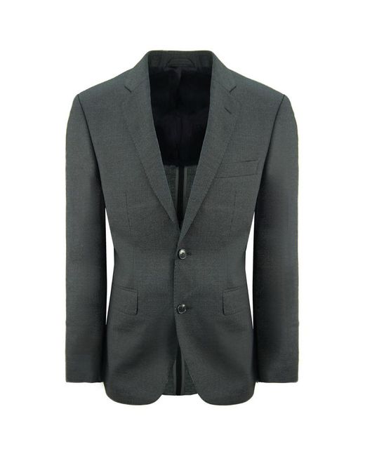 Hackett Black Tailored Travel Grey Suit Wool for men