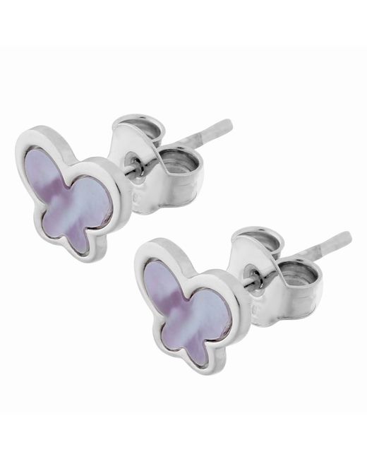 Orphelia Metallic 'Livia' 925 Sterling Stud Earrings