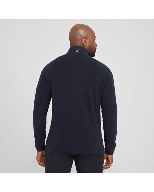 OEX Blue Braewick Half Zip Fleece With Chest Pocket, Active Fit Lightweight Mid-Layer for men