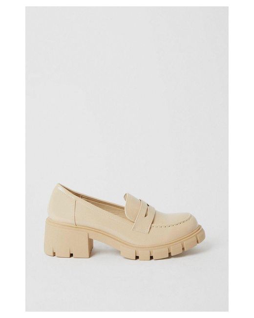 Warehouse White Cleated Sole Chunky Loafer