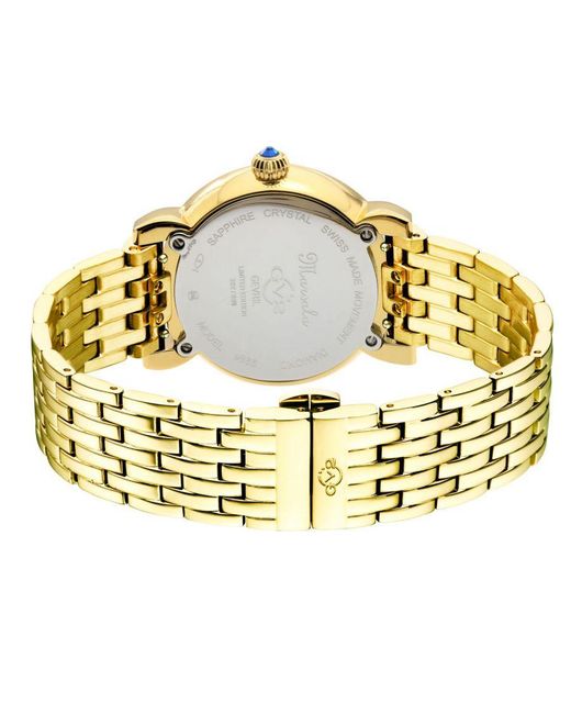 Gv2 Metallic Swiss Quartz Diamonds Marsala Bracelet Watch