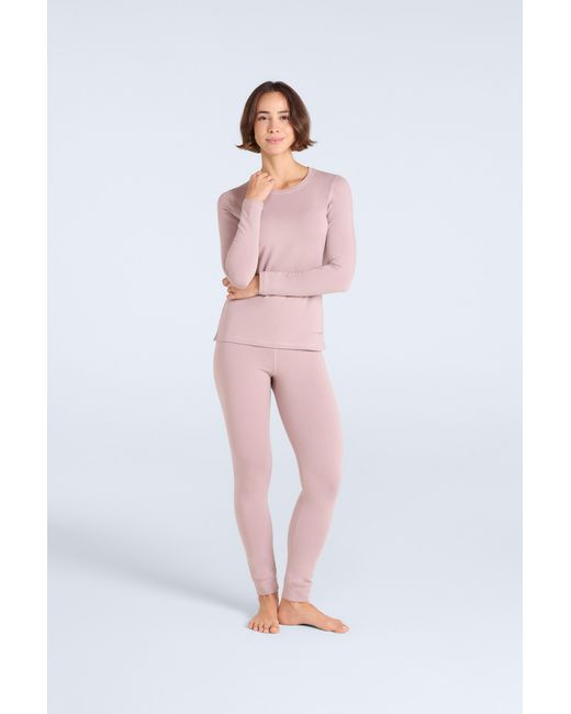Mountain Warehouse Pink 'Blaze' Thermal Top Warm Cosy Base Layer Long Sleeve Tee Cotton