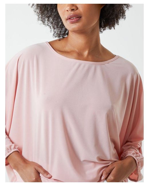 Blue Vanilla Red Batwing Necklace Elasticated Hem Top