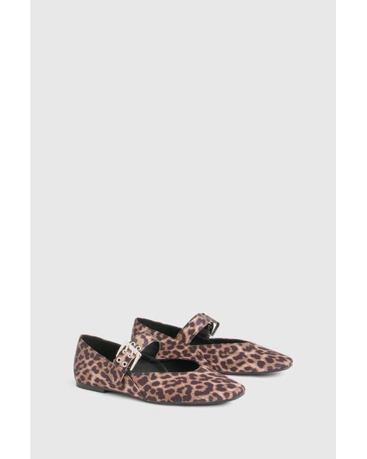 Boohoo White Mary Jane Strap Ballet Flats
