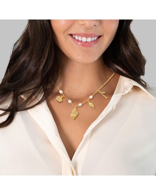 YOKOAMII Metallic Necklace Metal