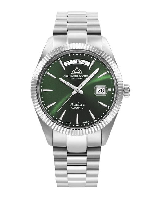 Christophe Duchamp Gray Emerald Dial Audace Watch 40Mm for men