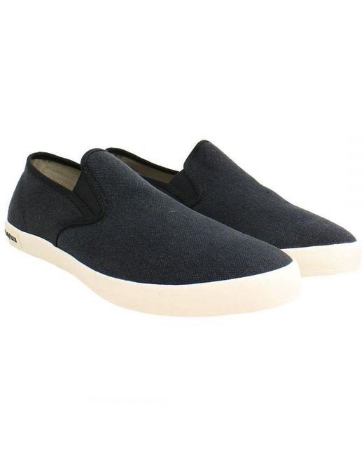 Seavees Black Baja Standard Plimsolls Canvas (Archived) for men