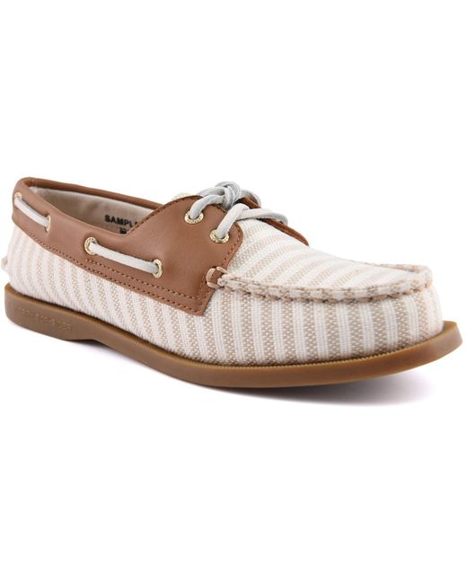 Sperry Top-Sider White Authentic Original Textile /Natural Standard Boat Shoes