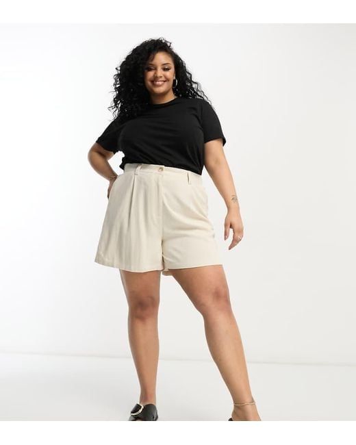 ASOS Black Design Dad Short With Linen