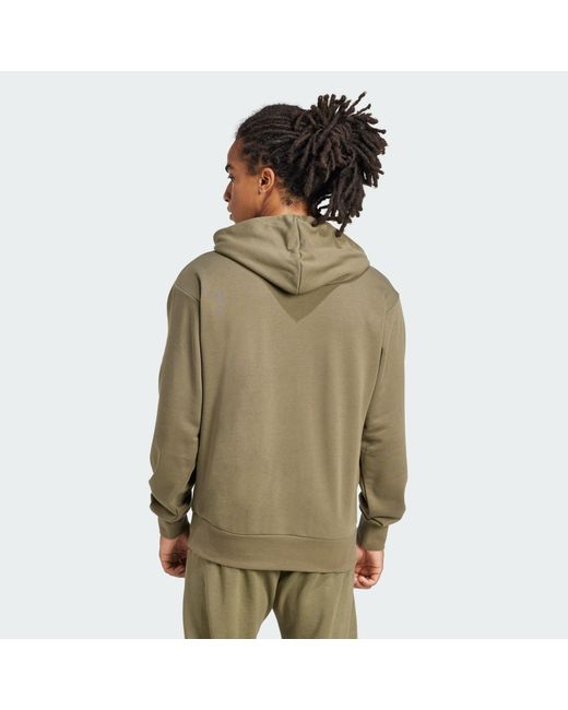 Adidas Green Essentials Big Logo French Terry Hoodie for men