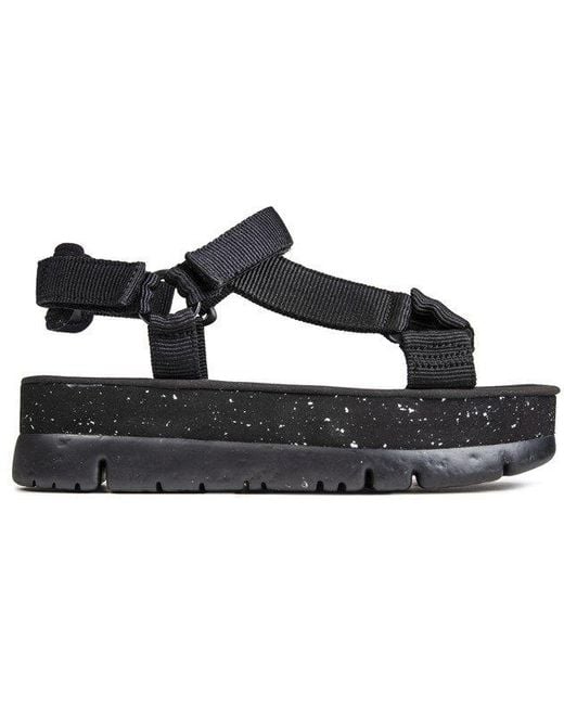 Camper Black Oruga Up Sandals