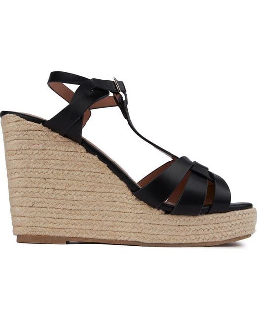 SOLESISTER Black Desri Espadrille Wedge Sandals