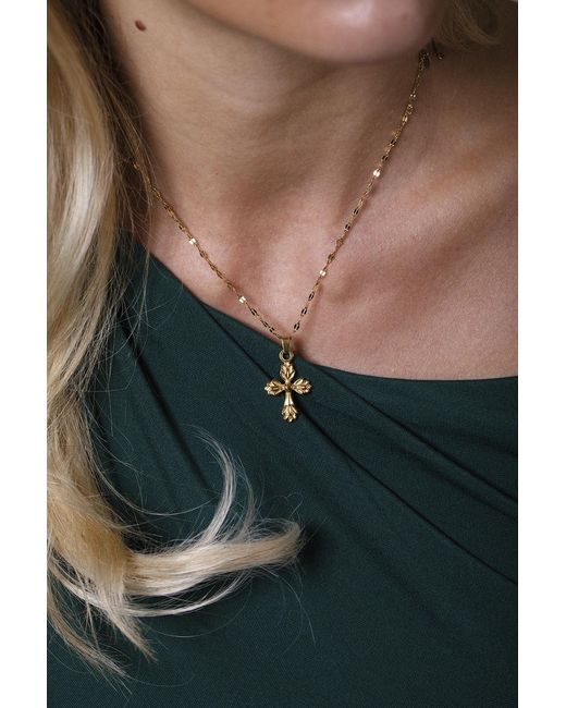 SVNX Green Cross Pendant Necklace With Gift Box