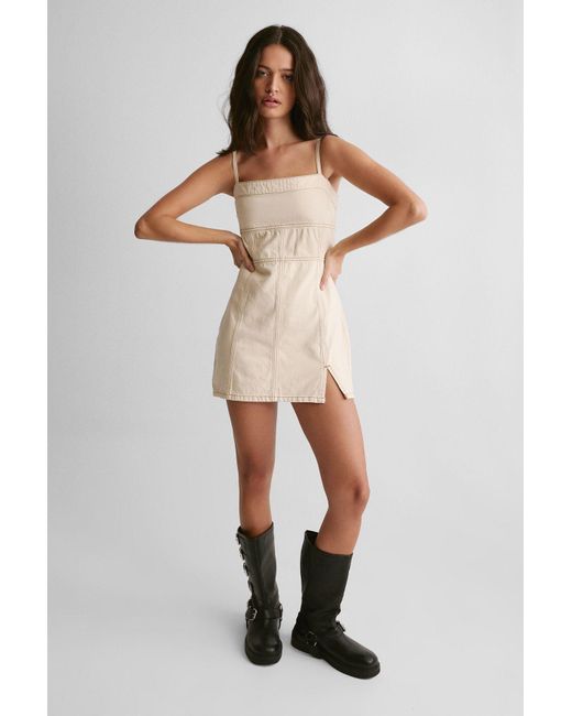 Nasty Gal White The Denim Strappy Mini Dress
