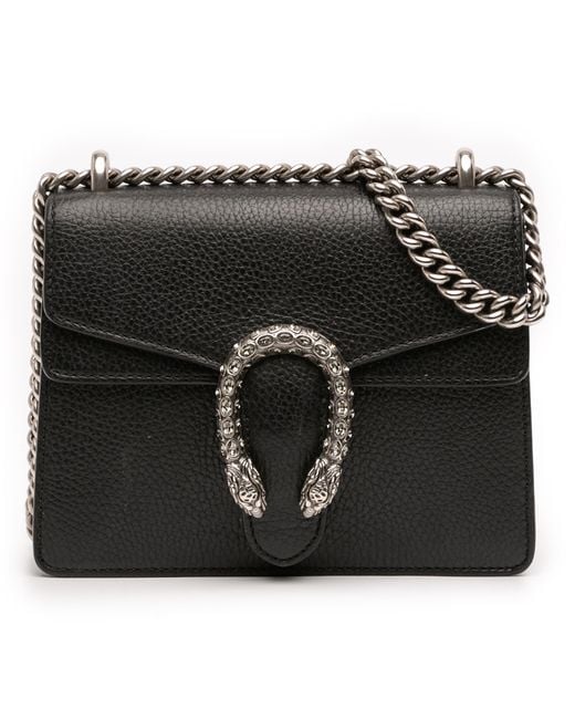 Gucci Black Pre-Owned Small Leather Dionysus Crossbody