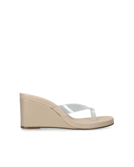 Steve Madden Natural Playing Clear Sandals