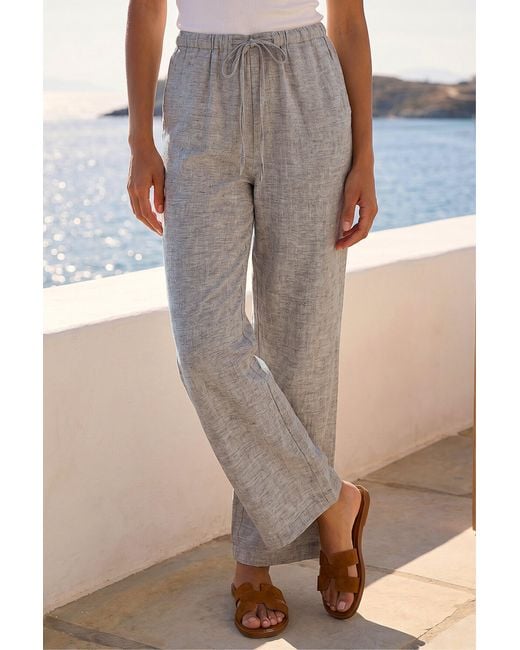 Roman Gray Petite Wide Leg Trouser