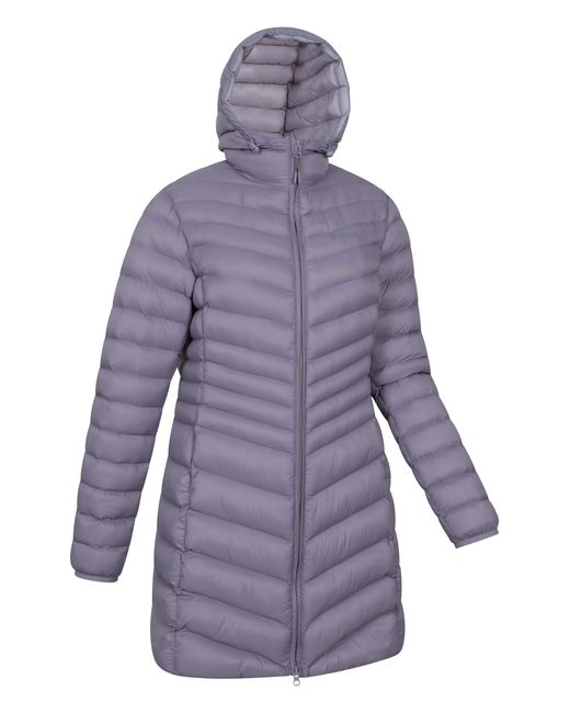 Mountain Warehouse Purple 'Florence' Long Padded Jacket Water Resistant Winter Coat Polyamide