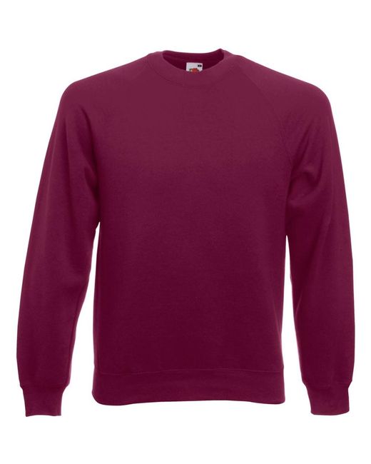 Fruit Of The Loom Purple Raglan Sleeve Belcoro Sweatshirt for men