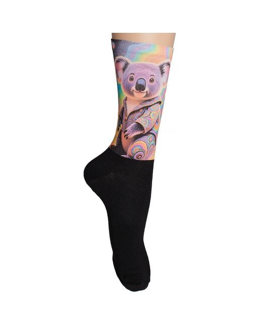 Jenes Socks Blue Funny Printed Long For And