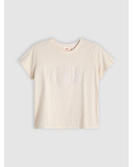 Levi's Natural Levi's Srt Applique Varsity Logo Swan Graphic Print Boxy T-Shirt