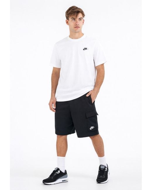 Nike White Tracksuit T Shirt Cargo Pocket Shorts for men