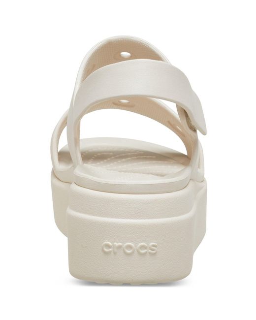 CROCSTM White Brooklyn Open Toe Flat Sandals